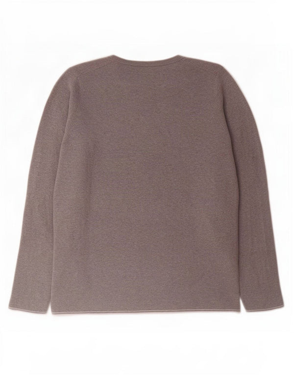 Suéter masculino Massimo Dutti com gola redonda e algodão cinza médio