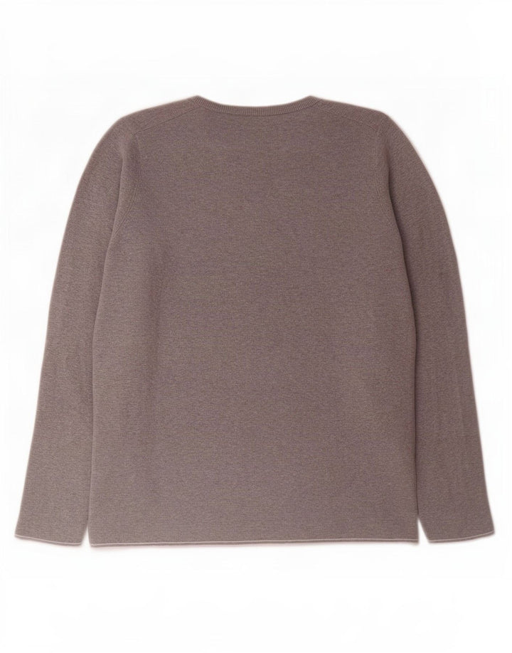 Suéter masculino Massimo Dutti com gola redonda e algodão cinza médio