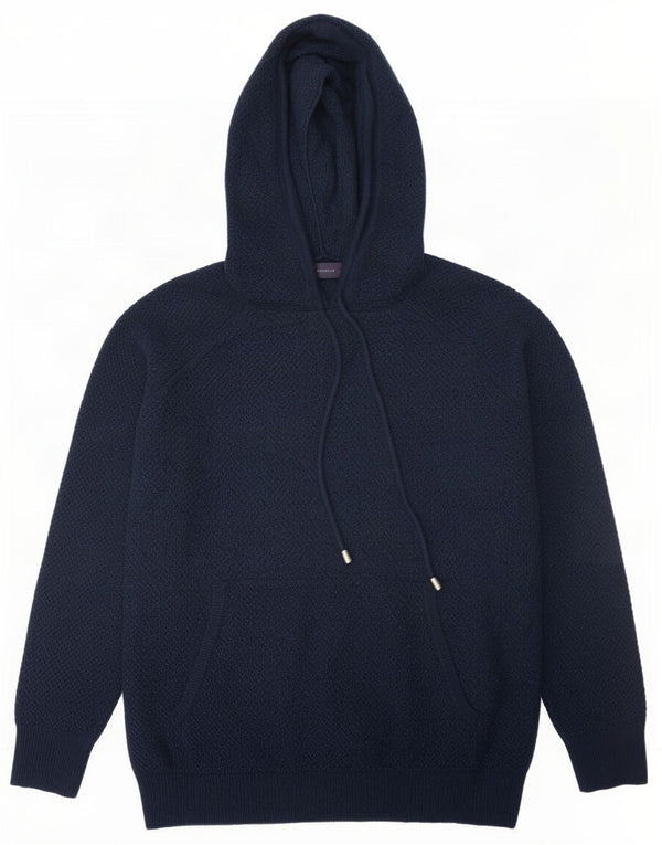 Suéter feminino com capuz Marks & Spencer Reino Unido 14 viscose azul marinho médio