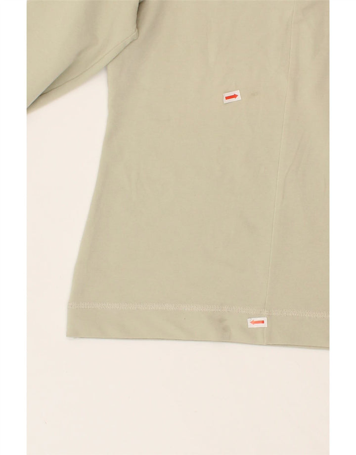 REEBOK Womens Zip Neck Sweatshirt Jumper UK 10 Small Beige Cotton Vintage Reebok and Second-Hand Reebok from Messina Hembry 
