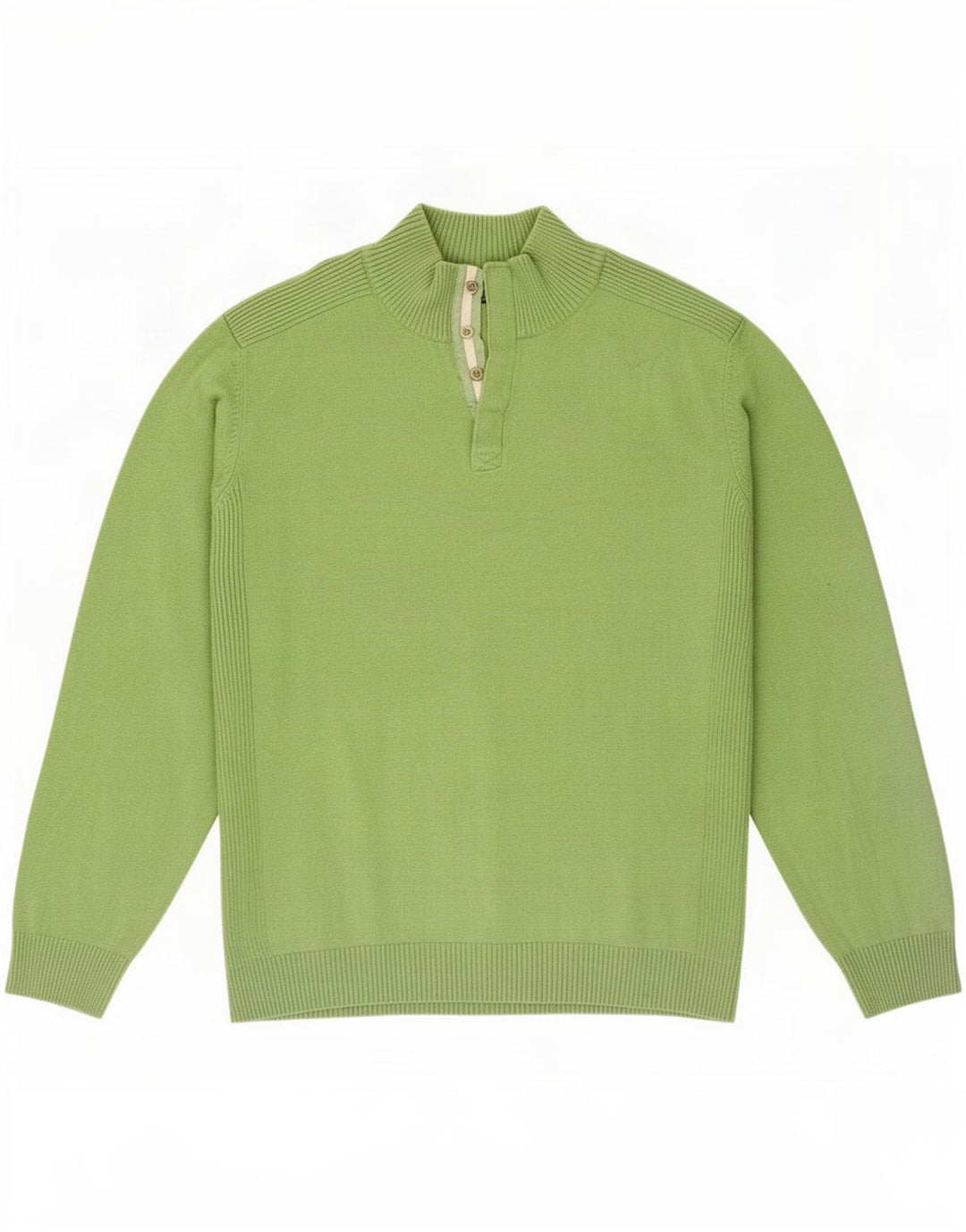 Suéter masculino Massimo Dutti com gola de botão 2XL algodão verde