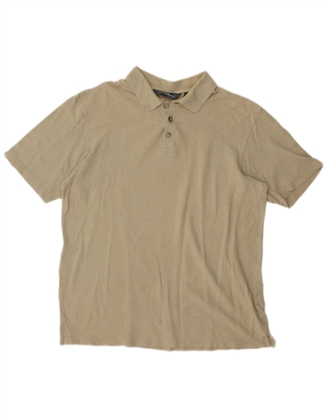 Camisa polo masculina EDDIE BAUER linho bege médio