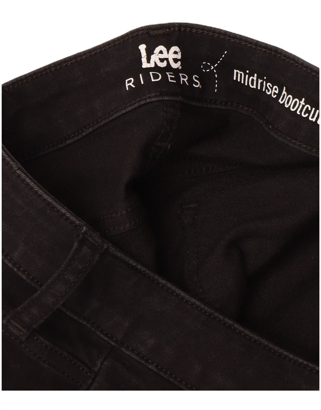 Lee Womens Mid Rise Bootcut Jeans EUA 16 2XL W36 L32 Algodão Preto