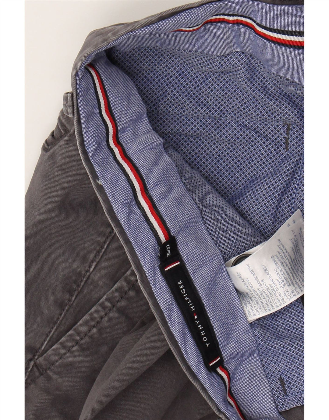 TOMMY HILFIGER Mens Straight Chino Trousers W36 L32 Grey Cotton Vintage Tommy Hilfiger and Second-Hand Tommy Hilfiger from Messina Hembry 