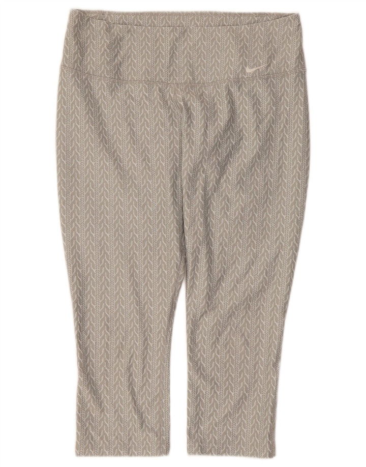 Leggings Nike Dri Fit Capri UK 14 Médio Cinza Geométrico Poliéster