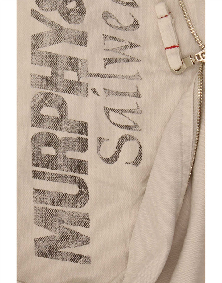 Jaqueta bomber gráfica masculina Murphy & Nye Reino Unido 40 grande algodão bege