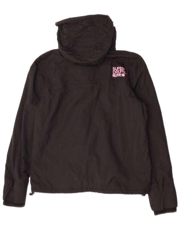 Jaqueta corta-vento com capuz Superdry Womens The Windcheater Reino Unido 18 XL Preto