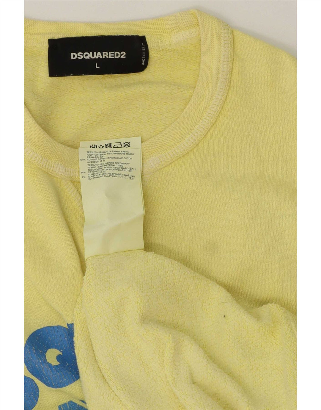 Dsquared2 moletom gráfico masculino jumper grande algodão amarelo
