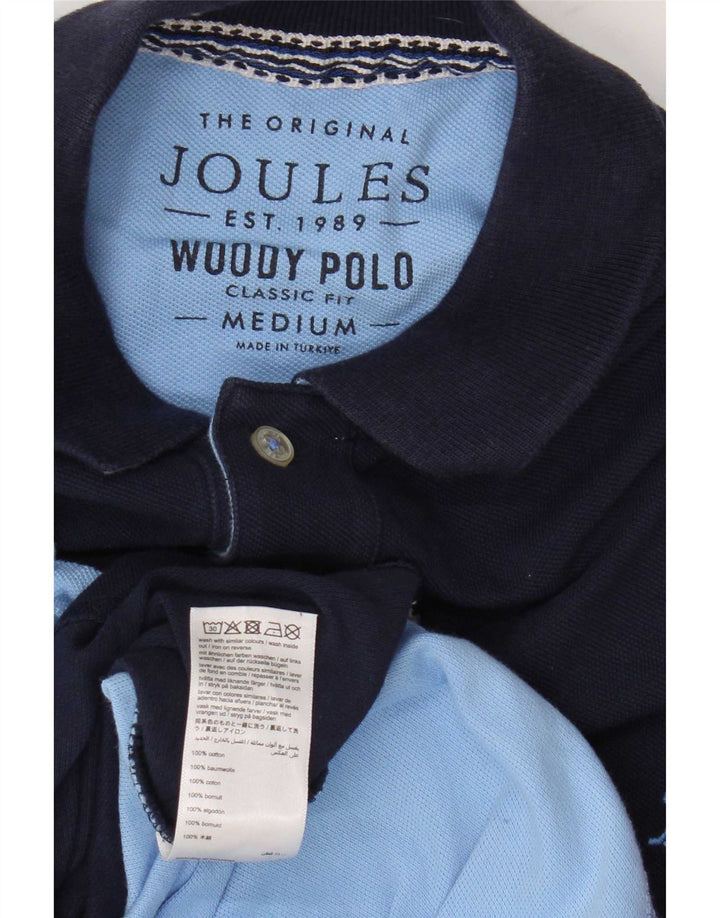 Camisa polo masculina Jules de manga curta média azul marinho algodão colorblock