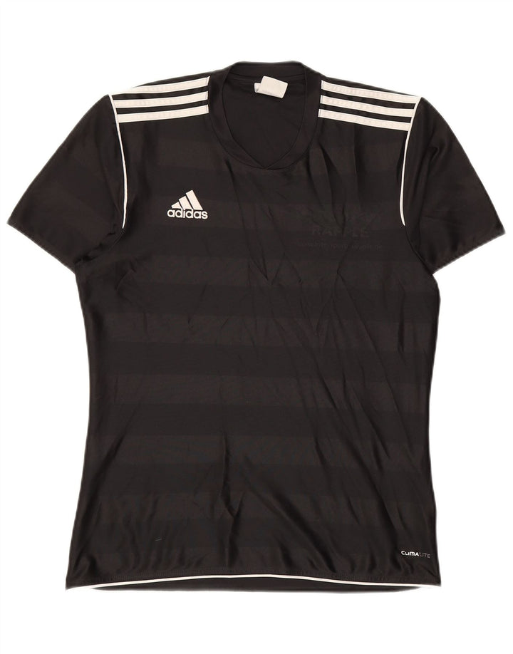ADIDAS Mens Climalite Graphic T-Shirt Top Pequeno Poliéster Listrado Preto