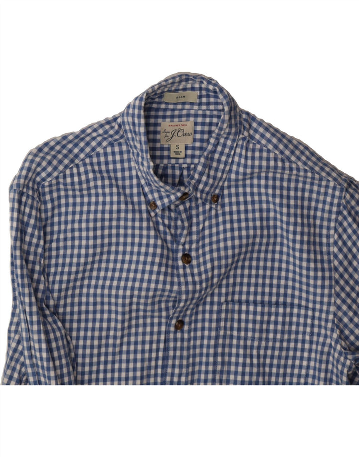 J. CREW Mens Slim Shirt Small Blue Gingham Cotton Vintage J. Crew and Second-Hand J. Crew from Messina Hembry 