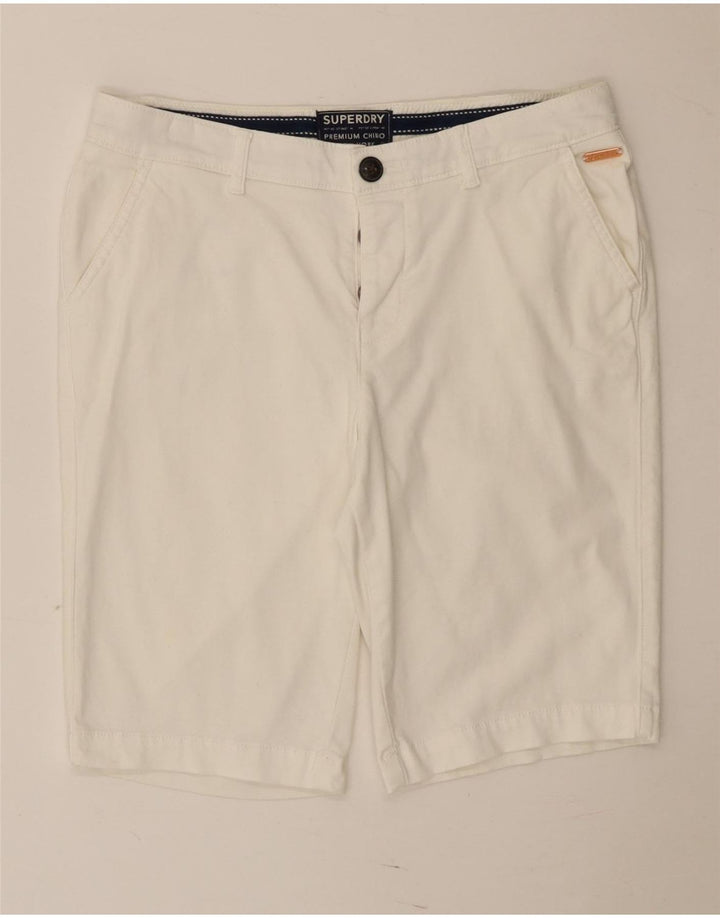 Shorts Chino Regular Feminino Superdry UK 10 Pequeno W30 Branco