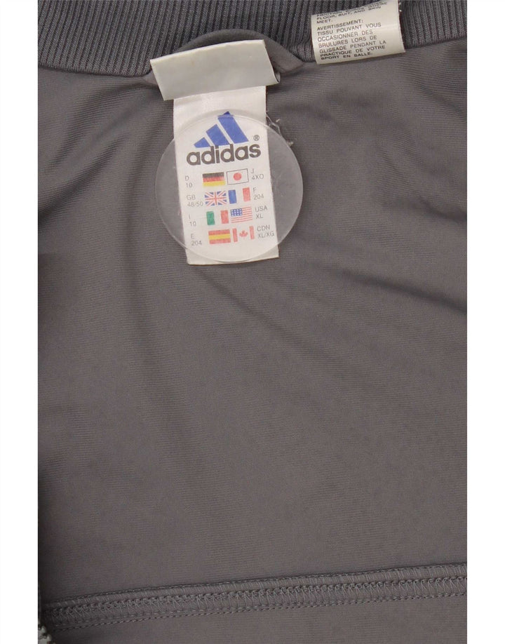 Adidas Mens Tracksuit Top Jacket UK 48/50 XL Cinza Poliéster
