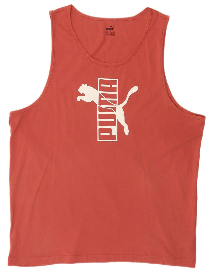 Puma masculino gráfico colete top 2XL algodão rosa