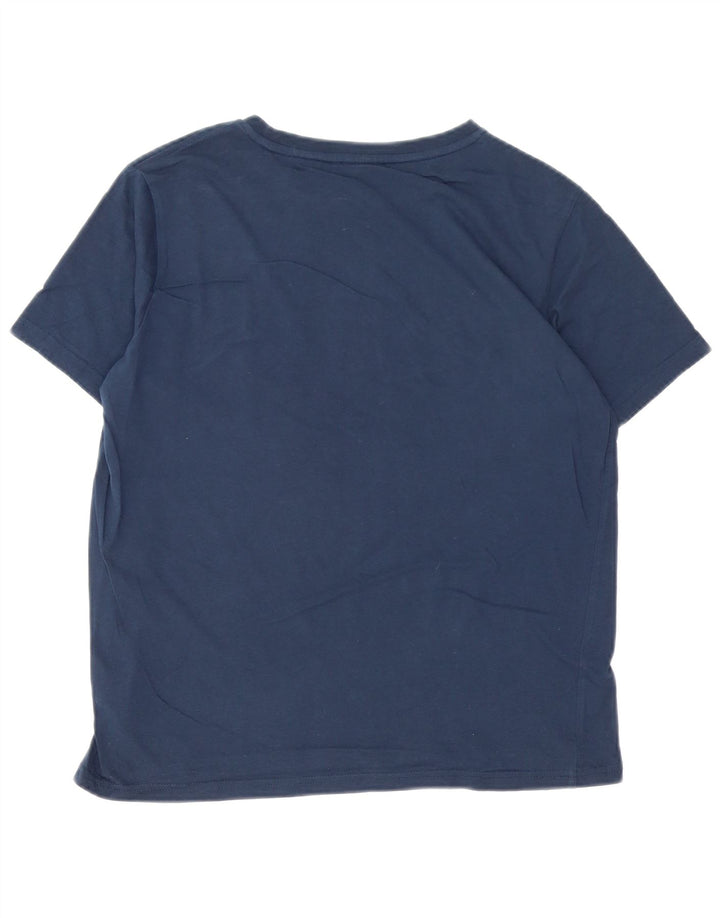 Camiseta masculina Bear com estampa gráfica pequena de algodão azul marinho