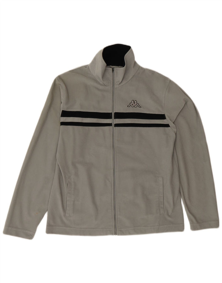 Kappa Mens Treino Top Jaqueta Cinza Médio Colourblock Poliéster