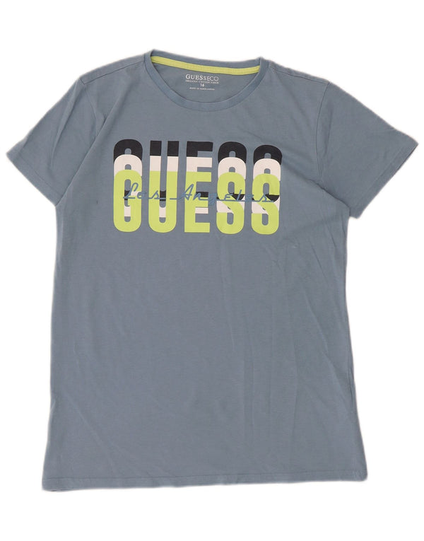 Camiseta Guess Boys Graphic 15-16 Anos Azul Algodão