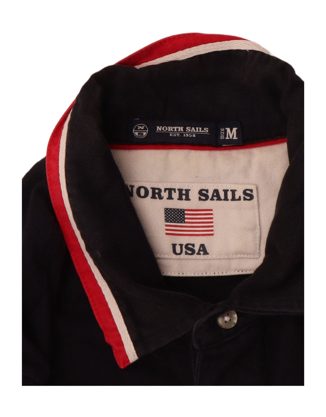 Camisa polo masculina de manga comprida North Sails de algodão azul marinho médio
