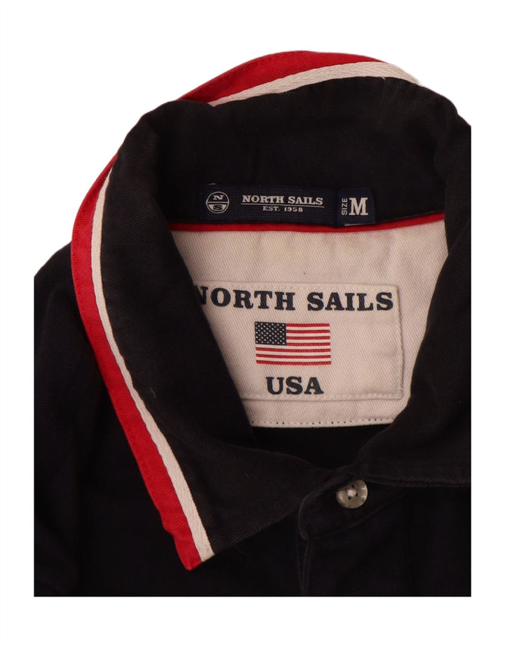 Camisa polo masculina de manga comprida North Sails de algodão azul marinho médio