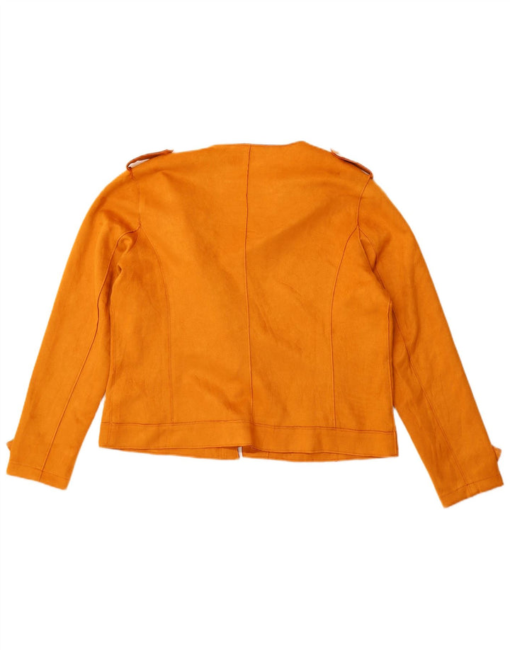 Jaqueta feminina C&A Crop Biker EU 44 XL amarelo poliéster