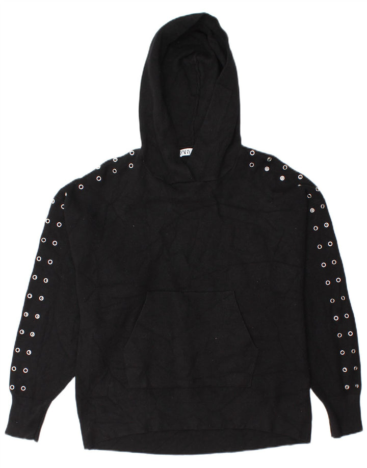 Zara suéter oversized feminino Reino Unido 10 pequeno preto viscose
