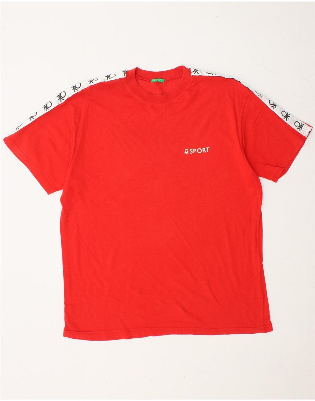 Camiseta masculina gráfica BENETTON Top médio vermelho