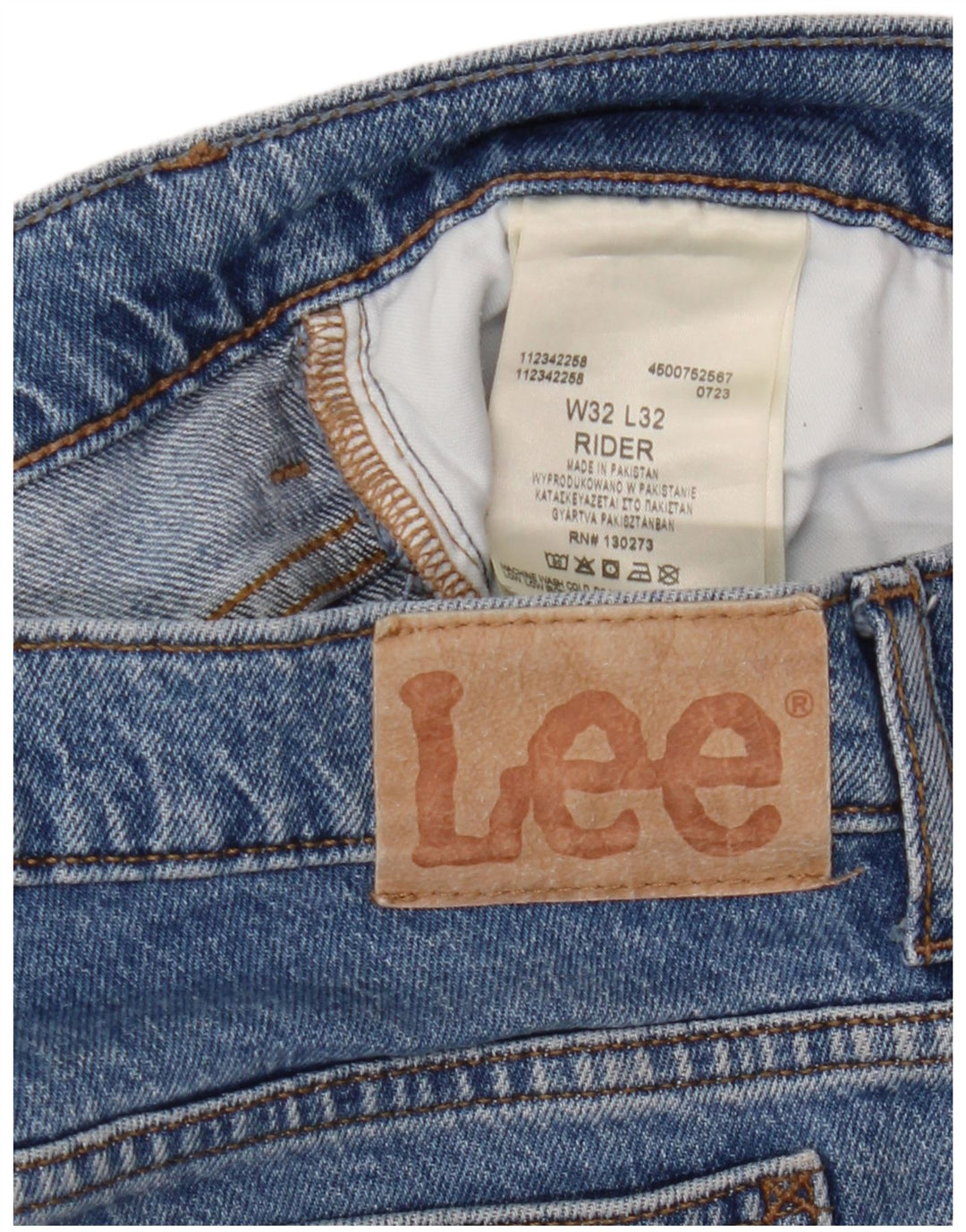 Lee Mens Rider Slim Jeans W32 L32 Azul Algodão