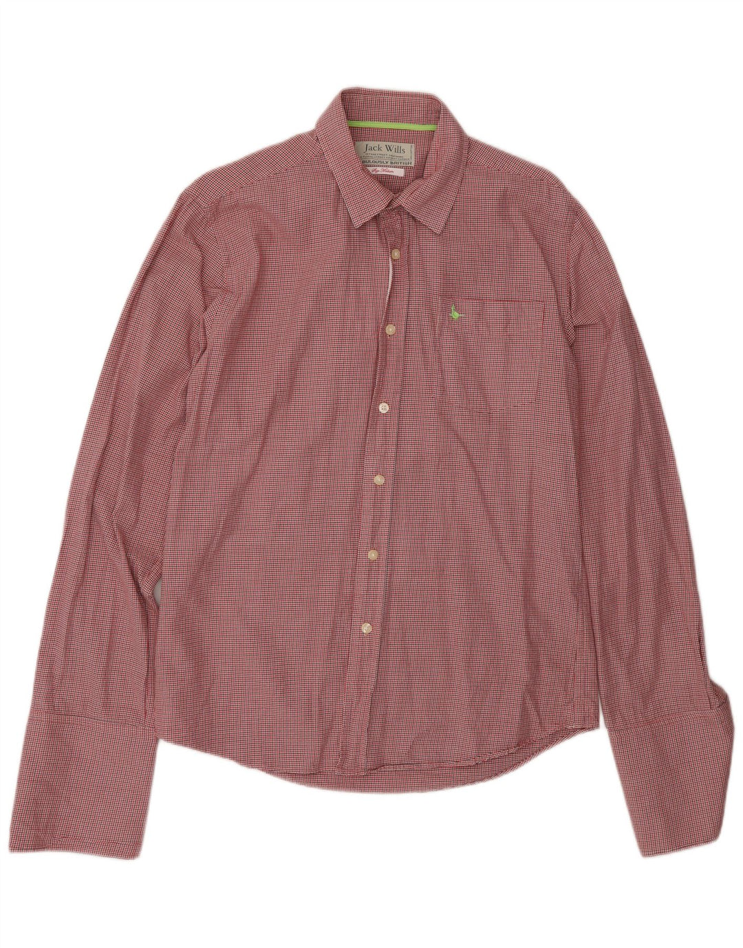 Camisa masculina JACK WILLS de algodão houndstooth vermelho médio