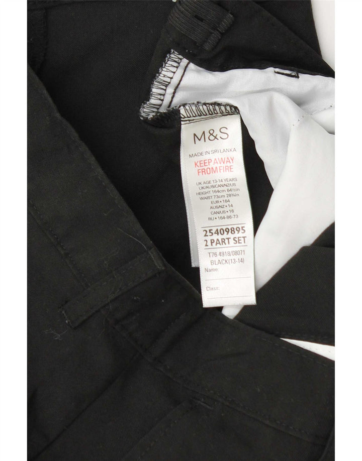 Shorts Chino para meninos Marks & Spencer 13-14 anos W30 preto poliéster