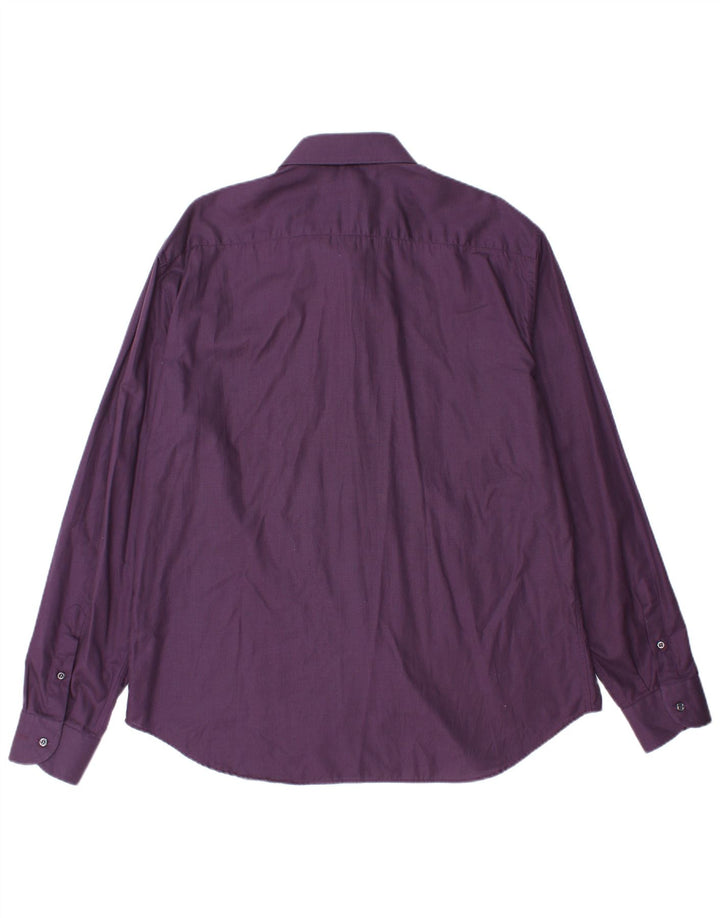 Camisa masculina ROCCOBAROCCO tamanho 18 45 2XL algodão roxo