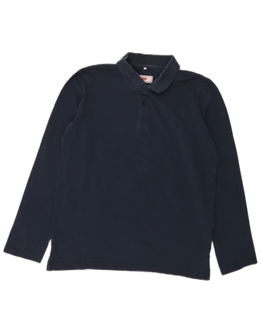 Camisa polo masculina regular de manga comprida Carrera médio algodão azul marinho