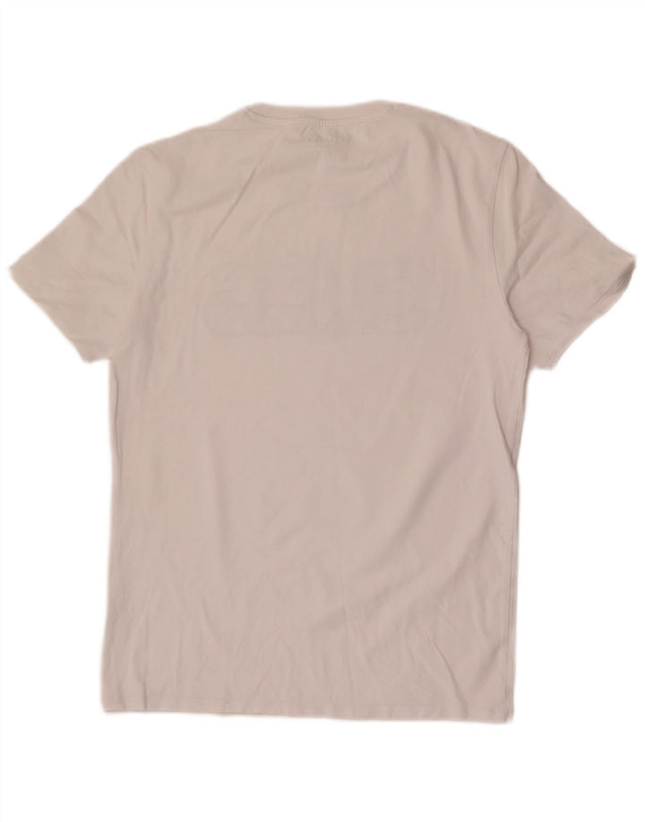 Guess Camiseta masculina slim fit gráfica top médio branco