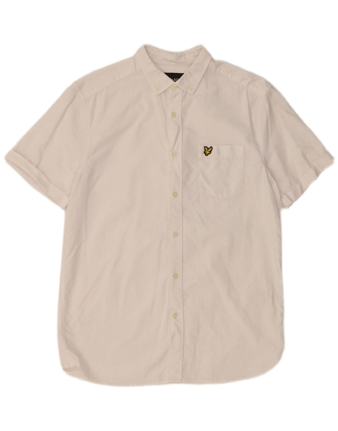 Camisa masculina de manga curta LYLE & SCOTT de algodão branco médio