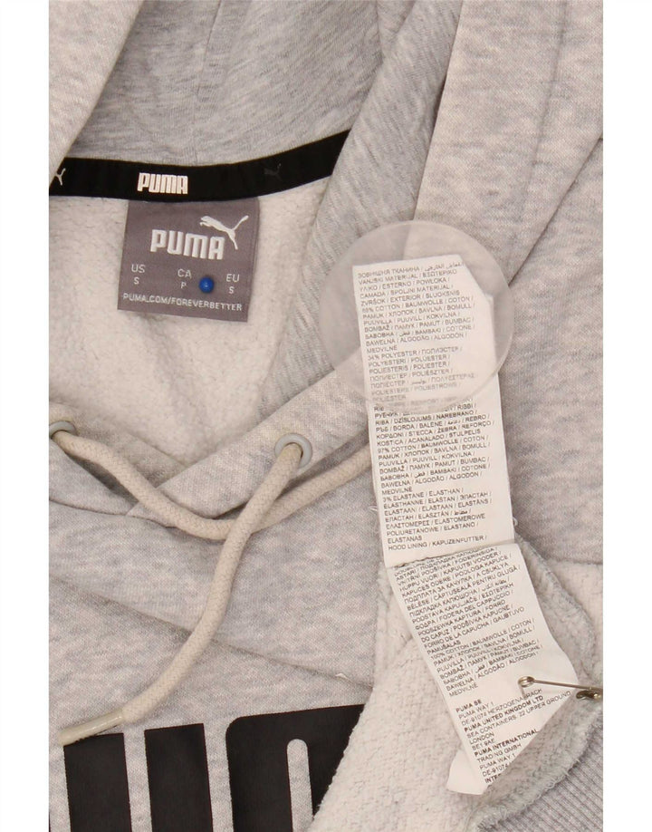 Puma masculino gráfico moletom com capuz pequeno algodão cinza