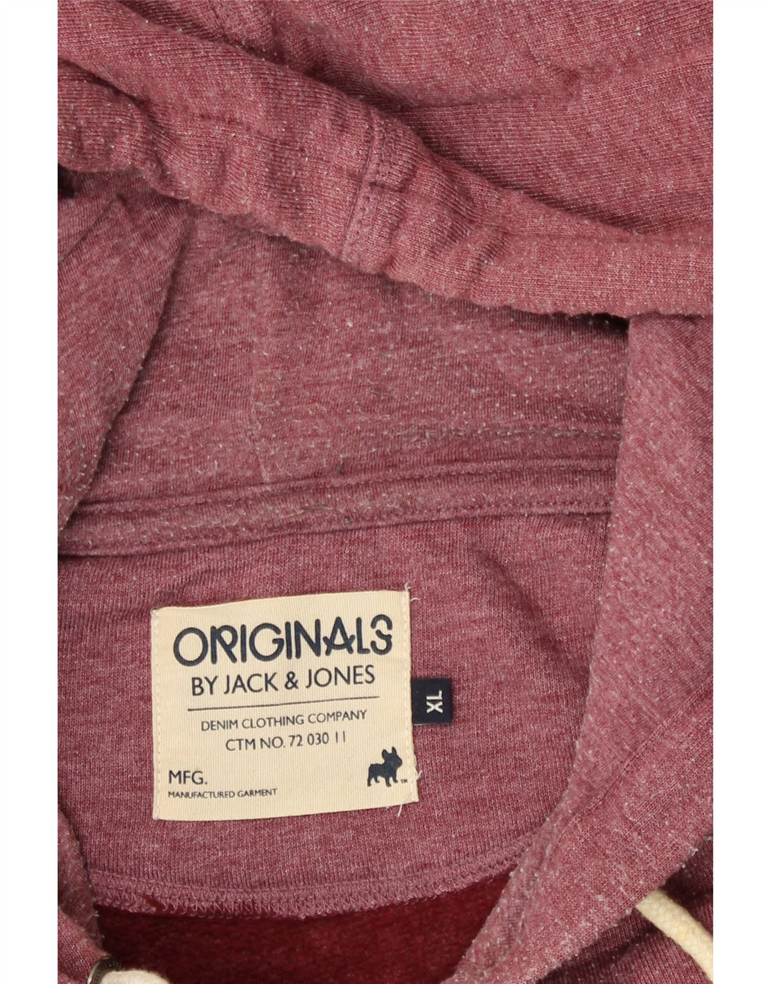 JACK & JONES Mens Graphic Hoodie Jumper XL Burgundy Cotton Vintage Jack & Jones and Second-Hand Jack & Jones from Messina Hembry 
