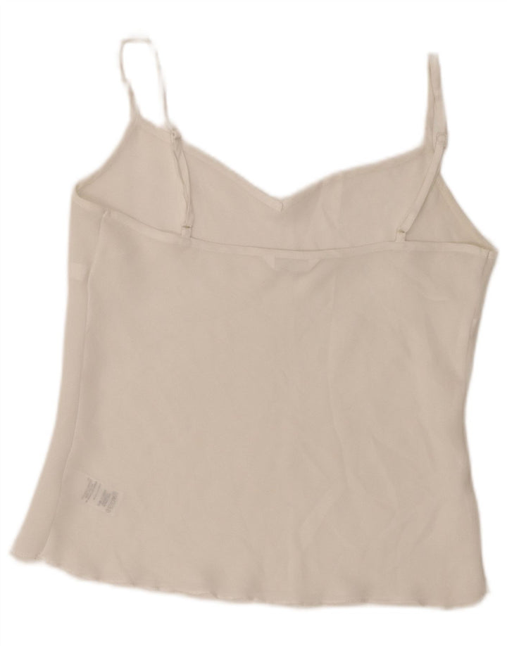 Top cami transparente feminino Marks & Spencer UK 12 poliéster branco médio