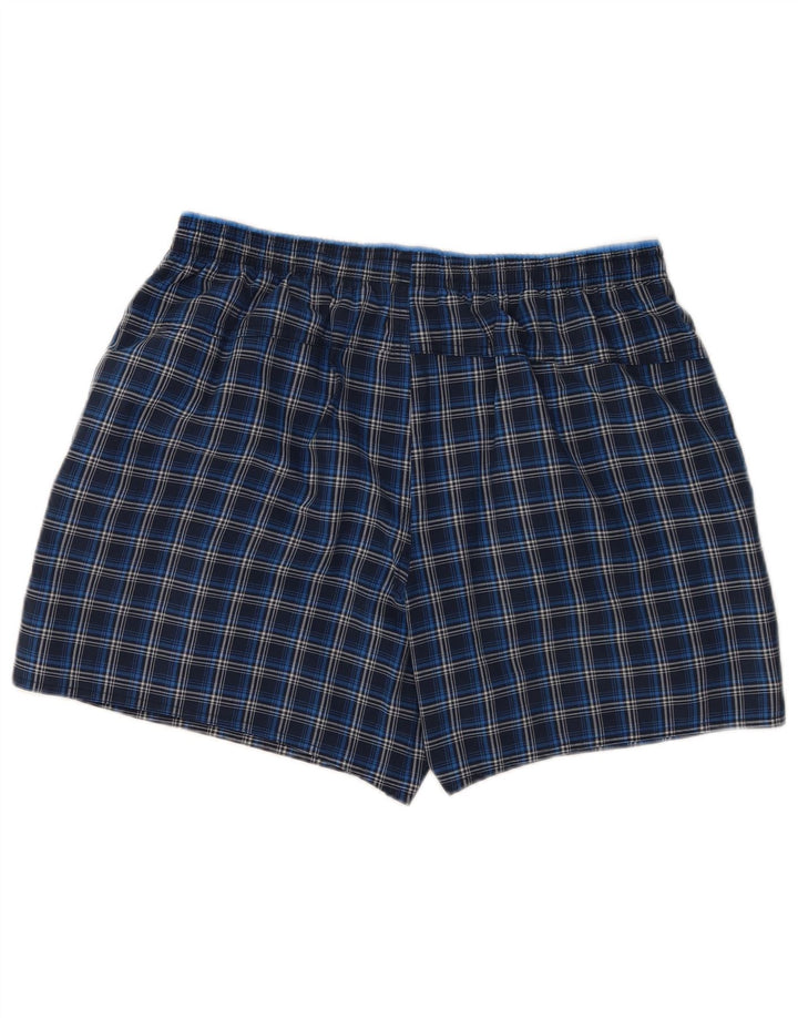 Shorts de natação masculino Adidas grande poliéster xadrez azul marinho