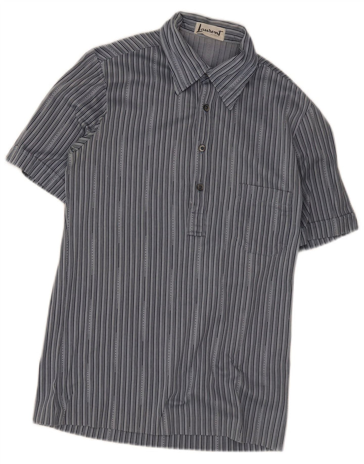 Camisa polo masculina Laurent pequena listrada azul