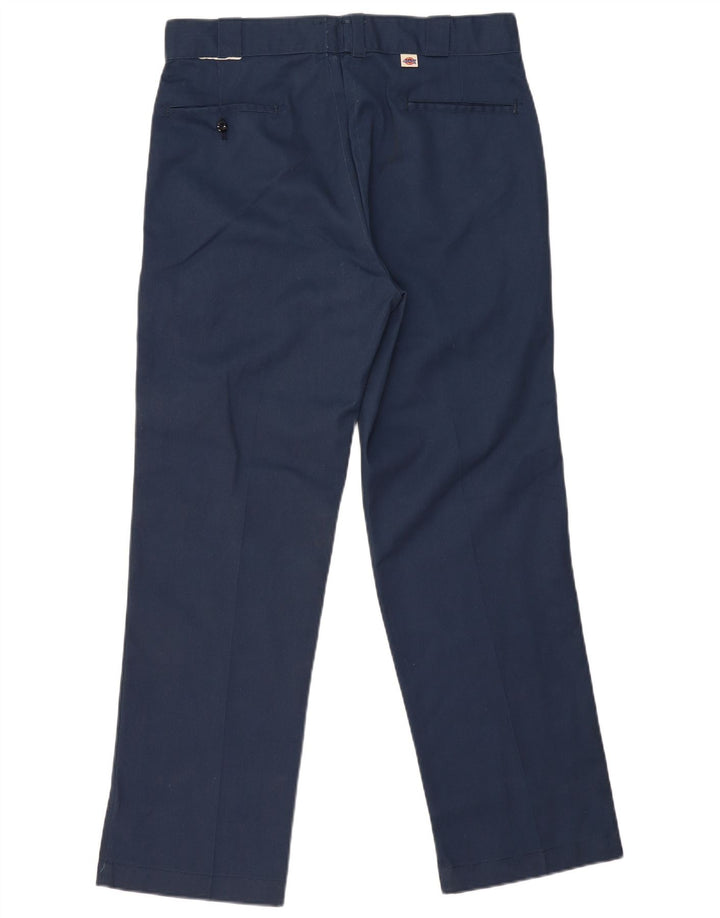 Calças Chino retas masculinas Dickies W34 L31 poliéster azul marinho