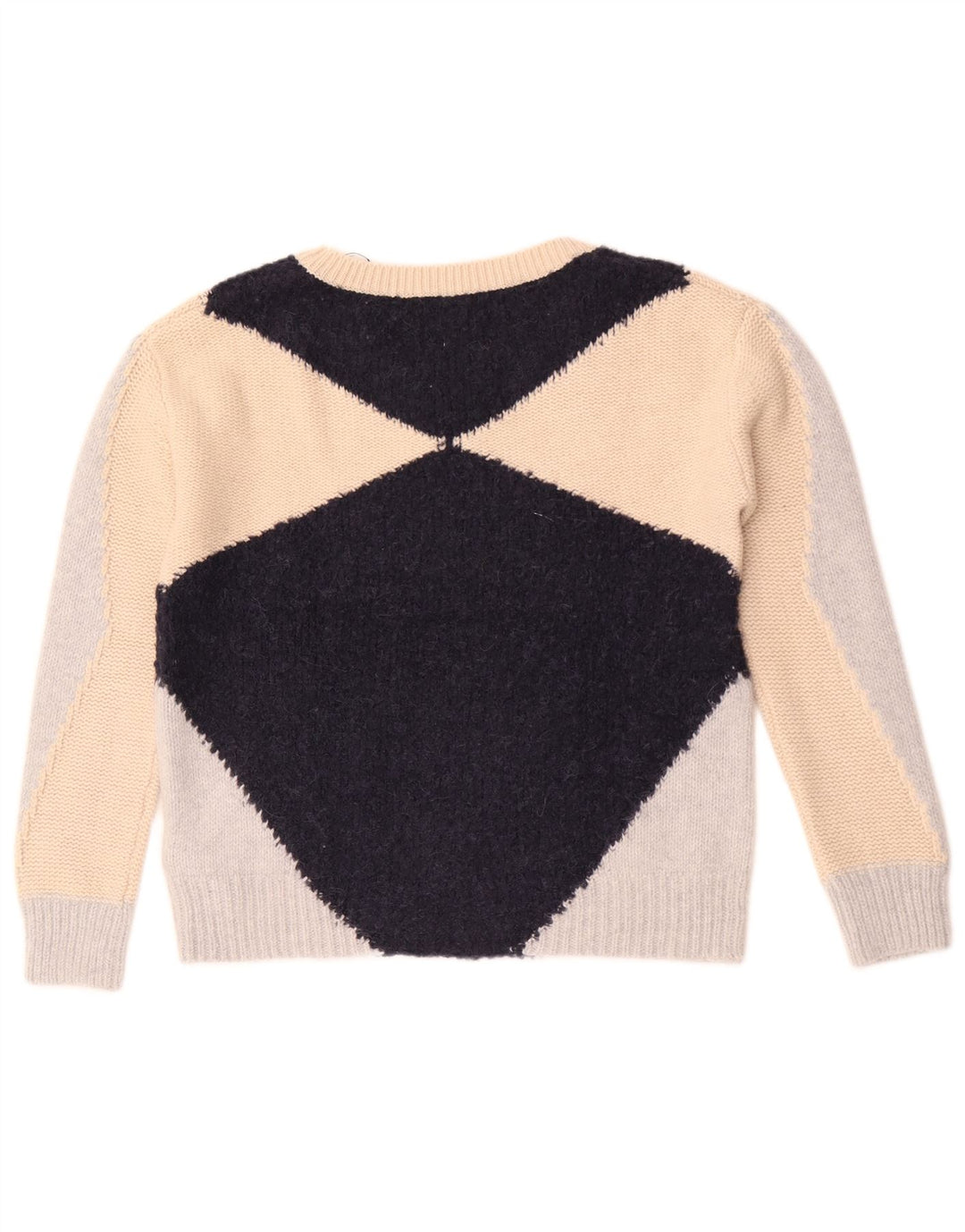 Suéter feminino Massimo Dutti com gola canoa Reino Unido 10 pequeno multicolorido