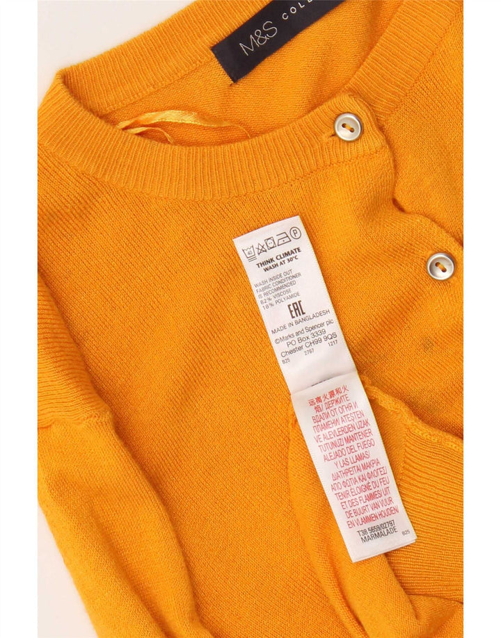 Suéter cardigã feminino Marks & Spencer Regular Fit Reino Unido 12 Médio Amarelo