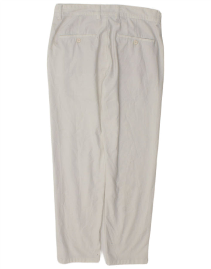 Zara Mens Slim Chino Calças EU 38 Pequeno W30 L28 Poliéster Branco
