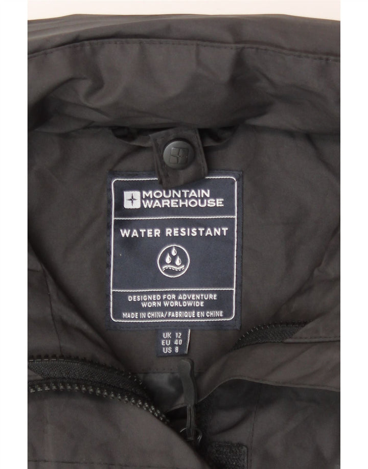 Jaqueta de chuva feminina com capuz Mountain Warehouse UK 12 poliamida preta média