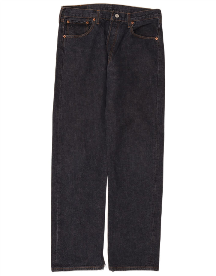 Levi's Masculino 501 Straight Jeans W34 L32 Azul Marinho Algodão