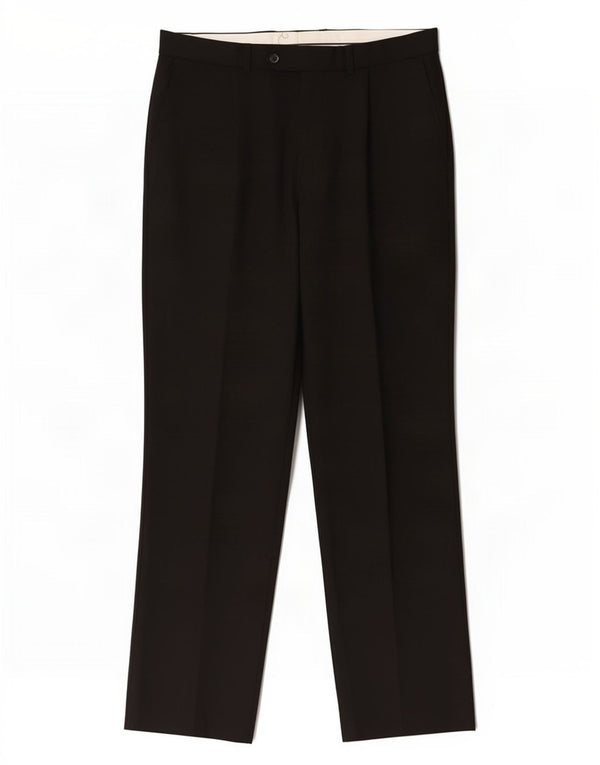 Calça masculina de terno reto Marks & Spencer W34 L31 poliéster preto