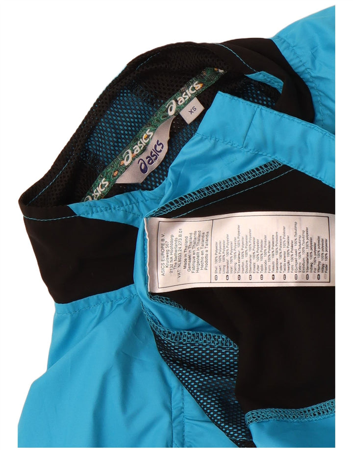 Asics Womens Tracksuit Top Jacket UK 6 XS Azul Colourblock Poliéster