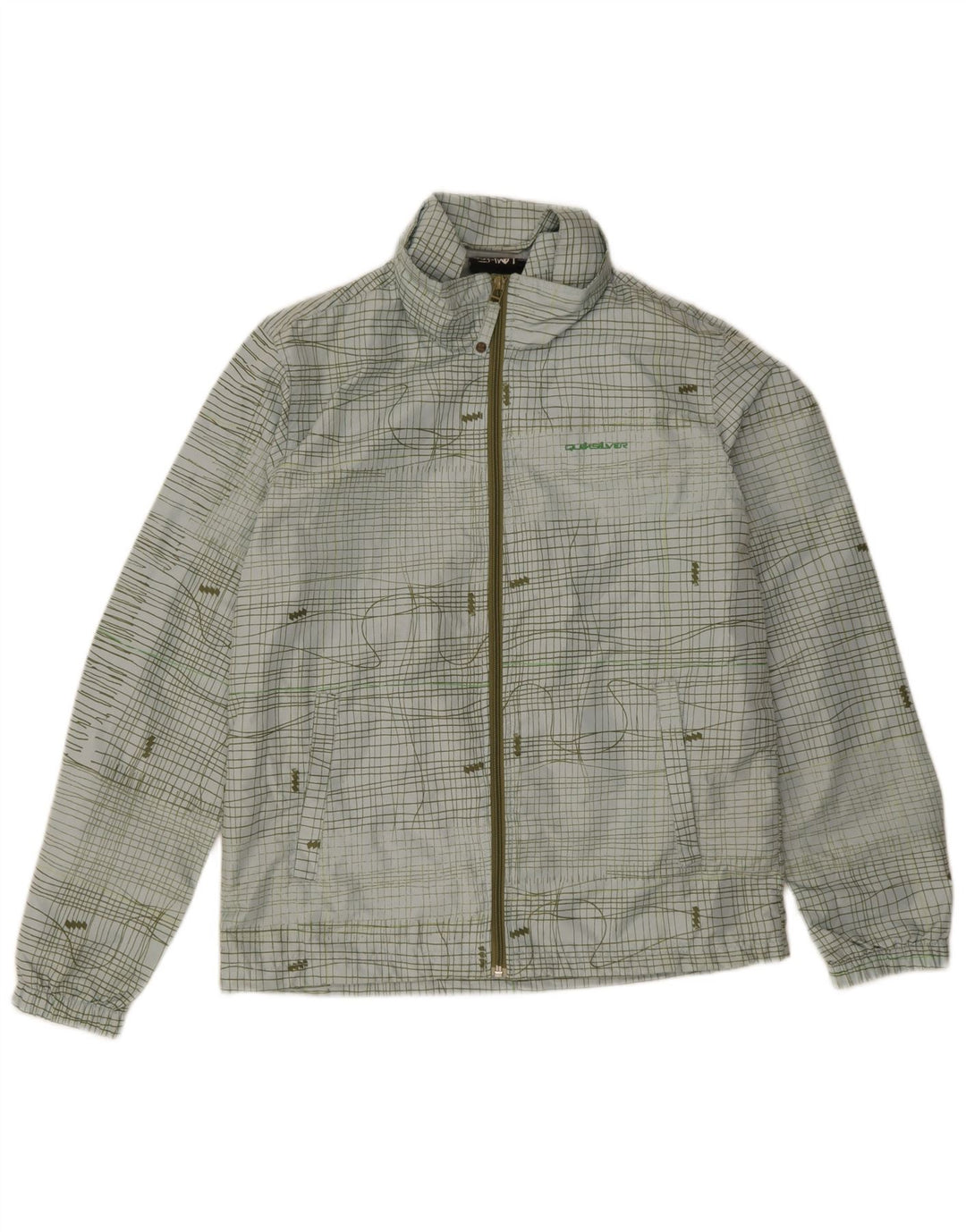 Jaqueta de chuva feminina Quiksilver UK 16 grande poliéster xadrez azul
