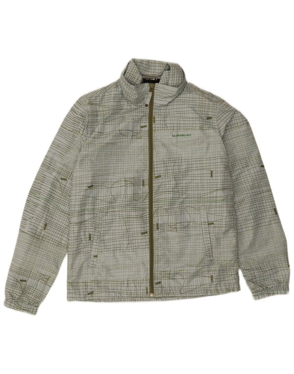 Jaqueta de chuva feminina Quiksilver UK 16 grande poliéster xadrez azul