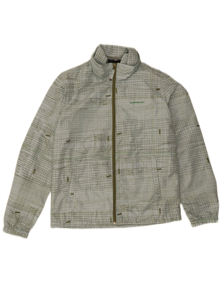 Jaqueta de chuva feminina Quiksilver UK 16 grande poliéster xadrez azul