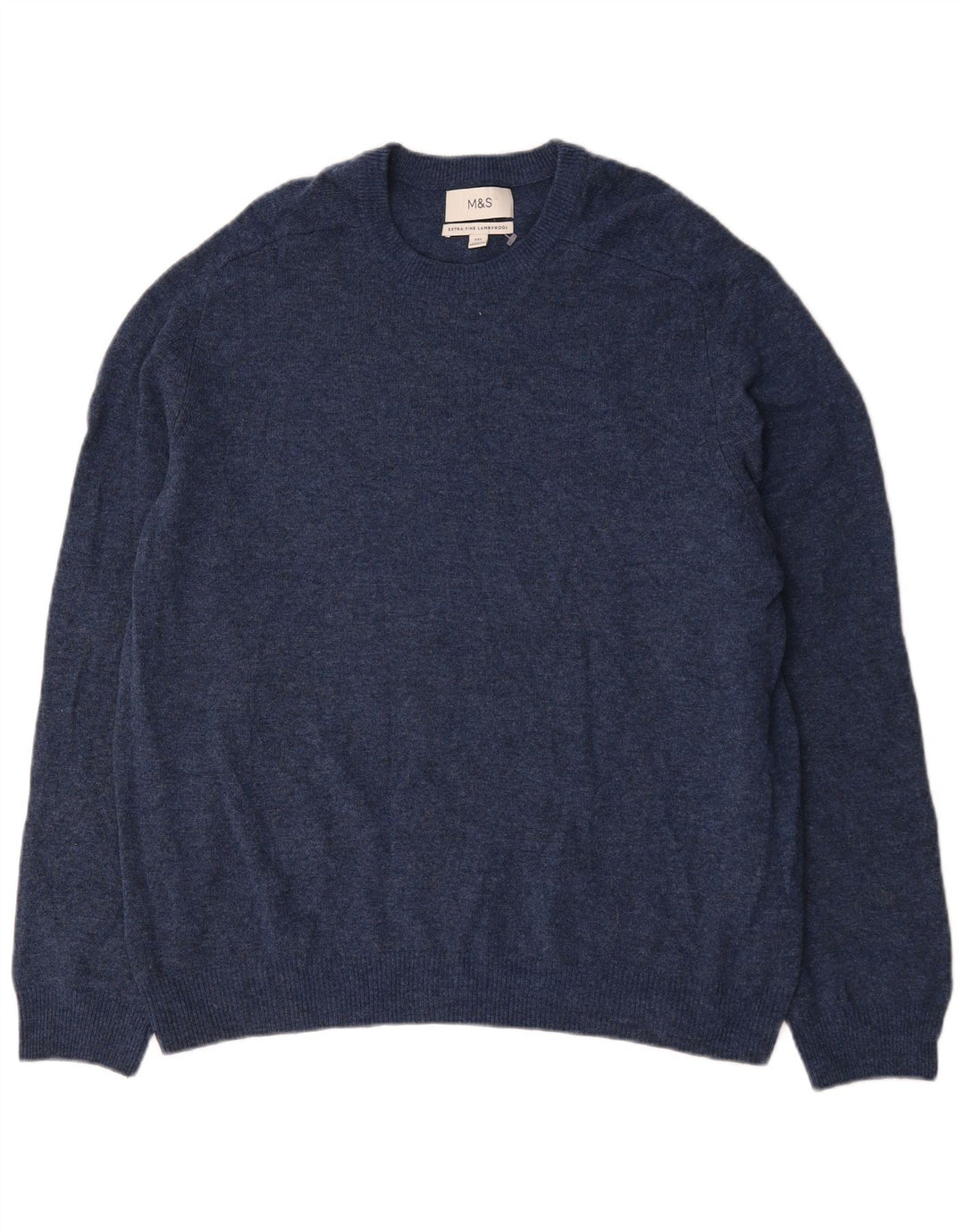 Suéter masculino Marks & Spencer com gola redonda 2XL azul marinho manchado